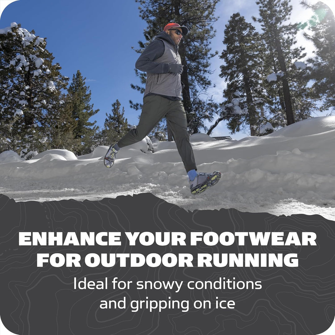 YAKTRAX Run Ice &amp; Snow Grips für Laufschuhe, 3mm Carbide-Steel Spikes &amp; 1.4mm Stainless-Steel Coils,