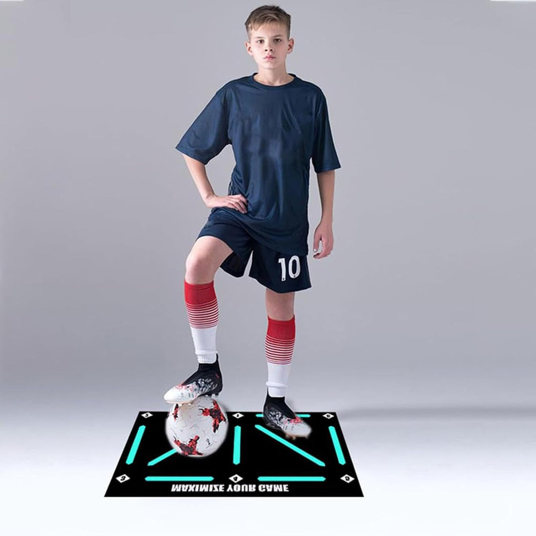 Fussball Schritt Trainingsmatte,Gummi Fussballtorpolster für Kinder,Ballkontrolle,Dribbelmatte,Tragb