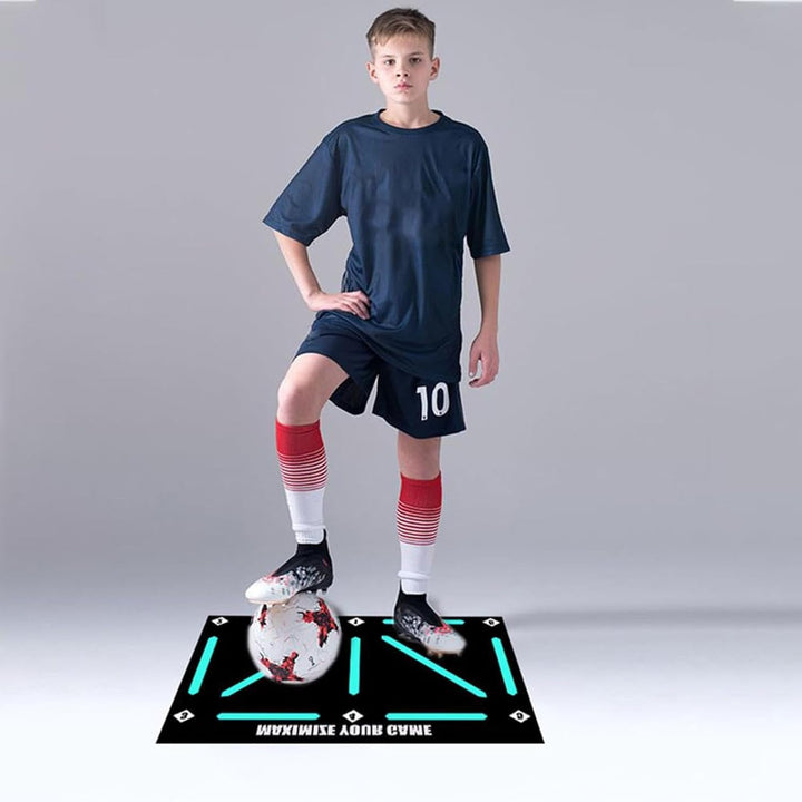 Fussball Schritt Trainingsmatte,Gummi Fussballtorpolster für Kinder,Ballkontrolle,Dribbelmatte,Tragb