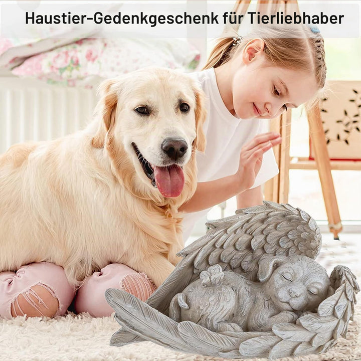 AOTOPYU Katze Hund Engel Haustier Denkmal Grab Marker Tribut Statue, Deko Haustier Gedenken Tier Gar