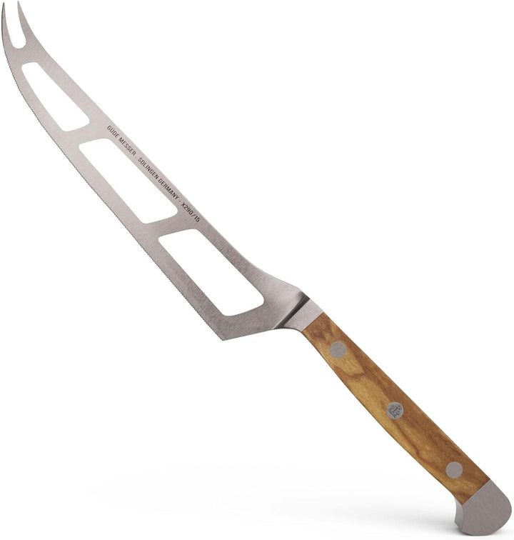 GÜDE Solingen - Weichkäsemesser Käsemesser geschmiedet, 15 cm, Olivenholz, ALPHA OLIVE, Doppelkropf,