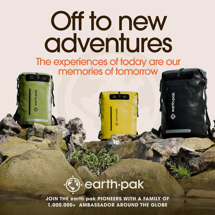 Earth Pak wasserdichter Rucksack – 35L / 55L Waterproof Backpack mit leistungsstarkem Rolltop Rollve