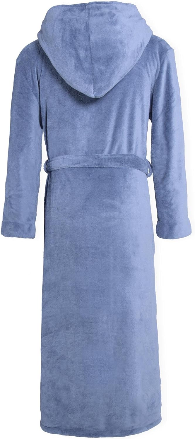 CelinaTex Texas Bademantel Kapuze S mittel blau dunkel blau Mikrofaser Damen Herren Morgenmantel Cor