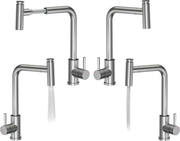 VBChome Set Spülbecken mit Armatur 60 x 50 cm Schwarz Spülmittelspender Siphon Matte Planke Granit S