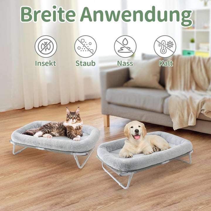 GUUSII HOME Erhöhtes Katzenbett Katzenhängematte Grosse Freistehende Katzen Bett Hundebett für Klein