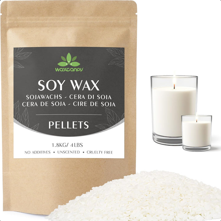 Sojawachs für Kerzen, Premium Kerzenwachs 1.8KG/5KG/10KG, kerzenwachs zum giessen, 100% Natürliches