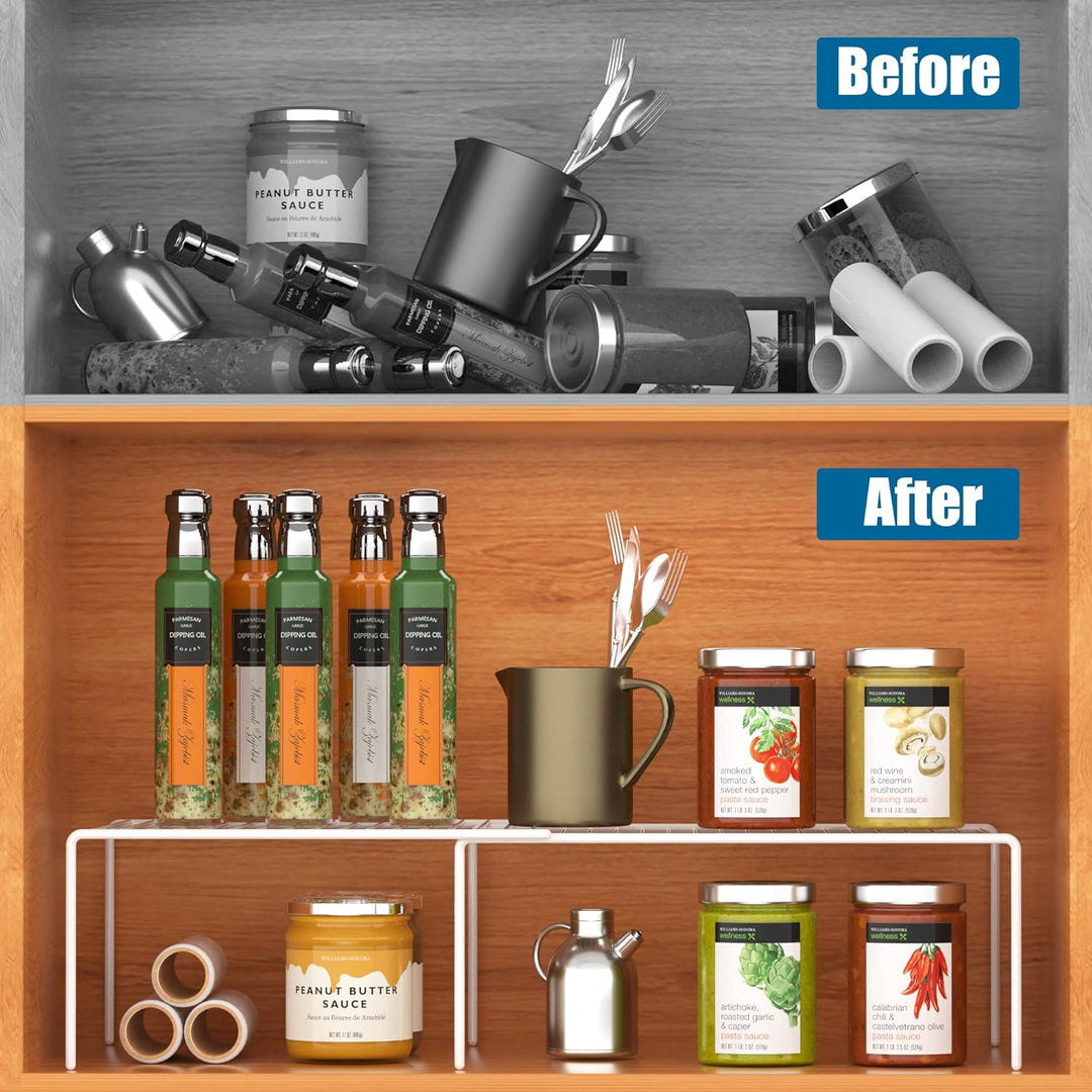 Erweiterbares Küchenschrank-Regal-Organizer, robuster, Verstellbarer Theken-Organizer, Metalldraht,