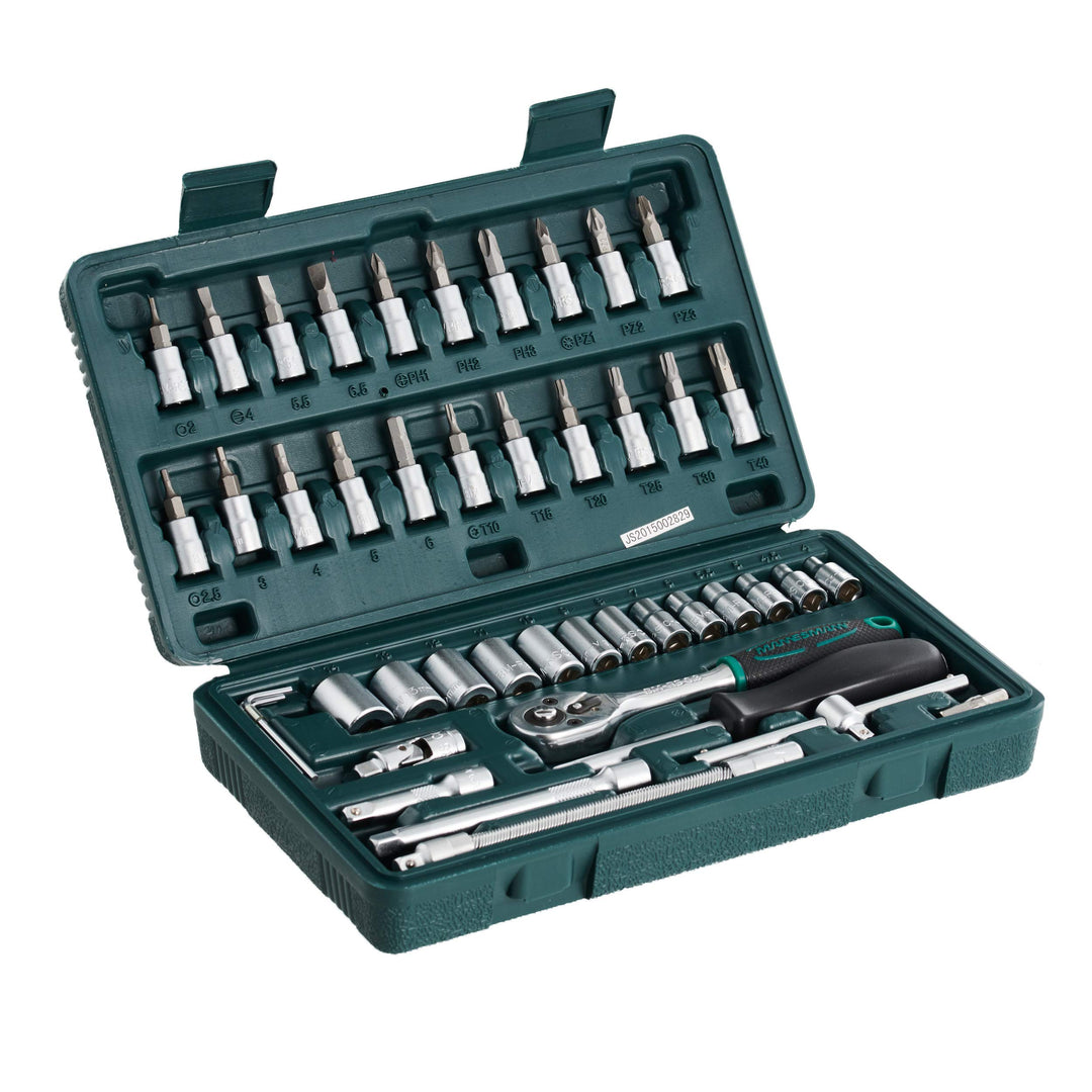 Brüder Mannesmann Werkzeug M 2040 Steckschlüsselsatz 1/4", 46-tlg Single, Single