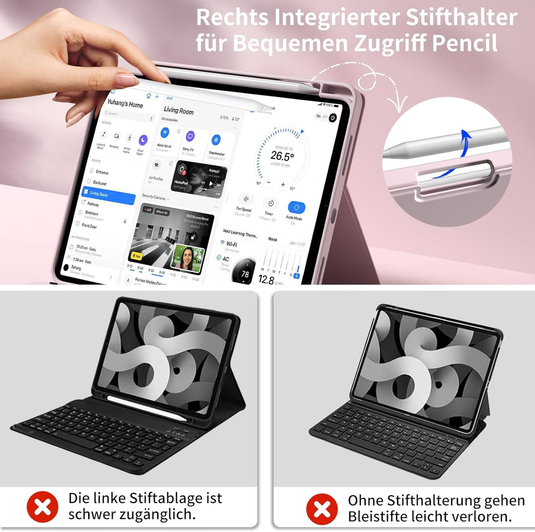 Tastatur mit Hülle für iPad 11. Generation 2025 11 Zoll A16/ iPad 10. Generation 2022 10,9 Zoll Hüll