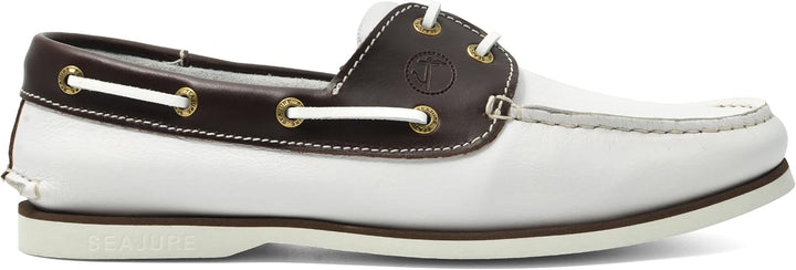 Seajure Herren Bootsschuhe Nungwi Weiss und Braun Leder 39 EU Weiss, 39 EU Weiss