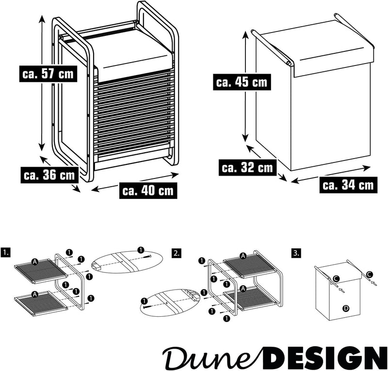 DuneDesign 50 Liter Wäschekorb Bambus mit Deckel - 40x36x57 Bambus Wäschesammler mit Wäschesack - Wä