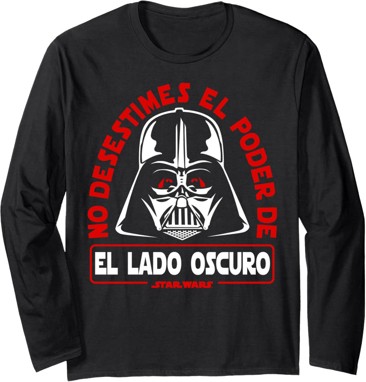 Star Wars Darth Vader El Lado Oscuro Text Langarmshirt