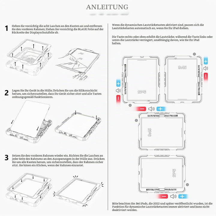 SEYMAC stock Hülle für iPad Air 11 Zoll 2025/2024 (M3/M2, Air 7./6. Generation), Stossfeste Schutzhü