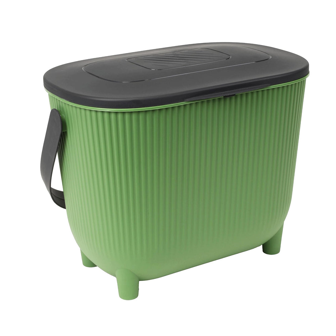 EDA - 10 Liter Komposteimer mit Kohlefilter - XXL Öffnung - Geruchsfilter - Modernes Design - Kaktus