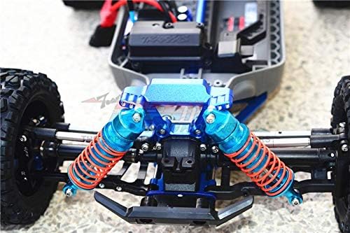 GPM for Traxxas Rustler 4X4 VXL (67076-4) Aluminum Front Shock Tower - 1Pc Set Blue
