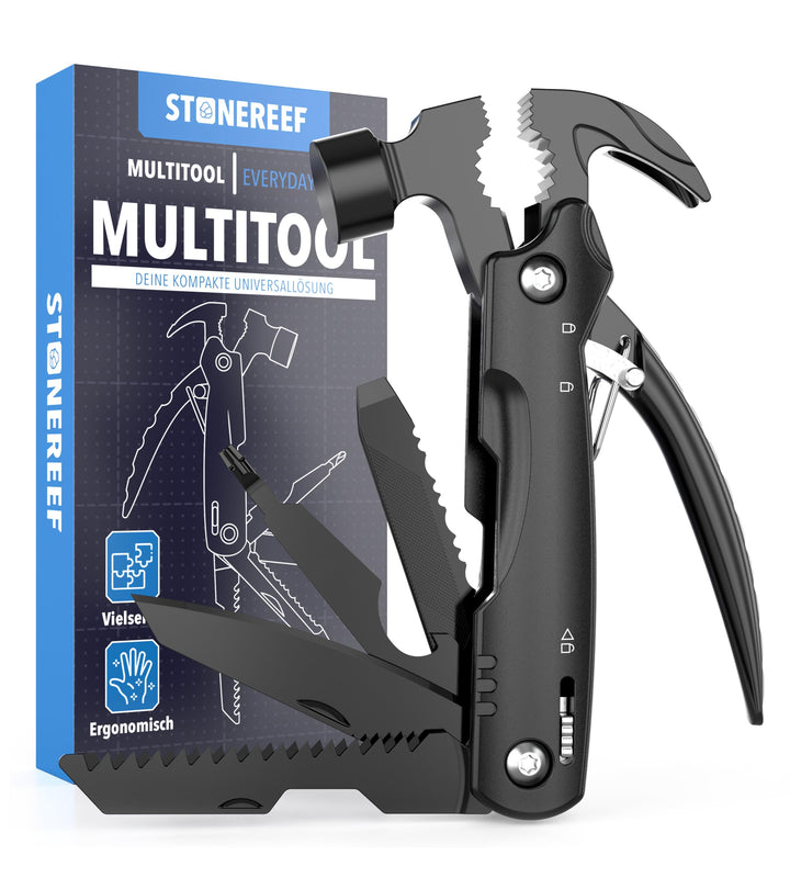 Multifunktionswerkzeug – 12-in-1 Multitool mit Edelstahl-Zange, Schraubendreher, Messer & Säge – Per