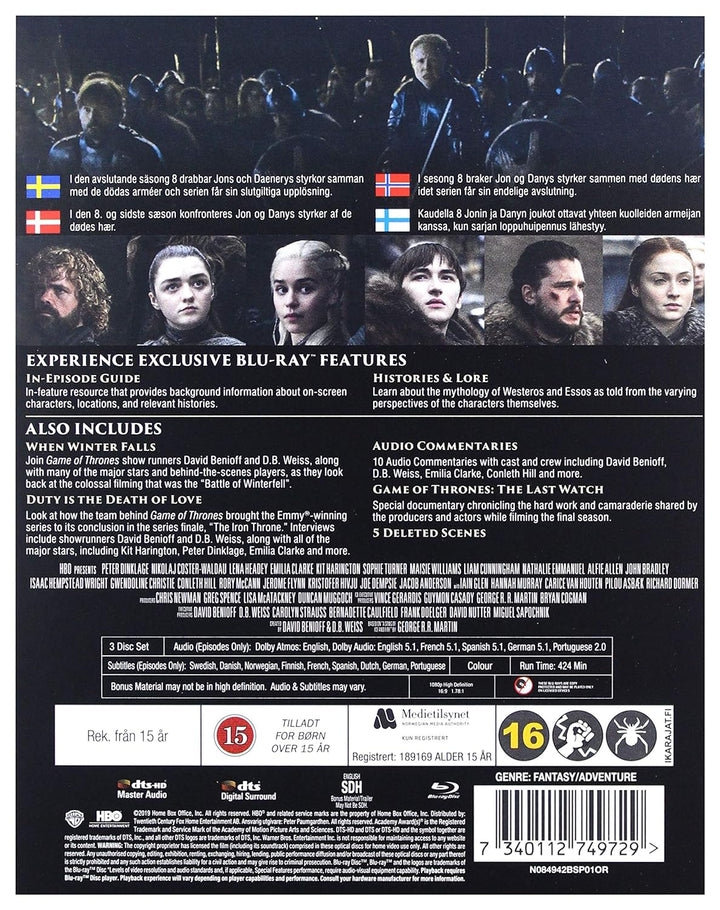 Game of Thrones Staffel 8 - Die finale Staffel [Blu-ray] [Pappschuber] [EU Import mit Deutscher Spra