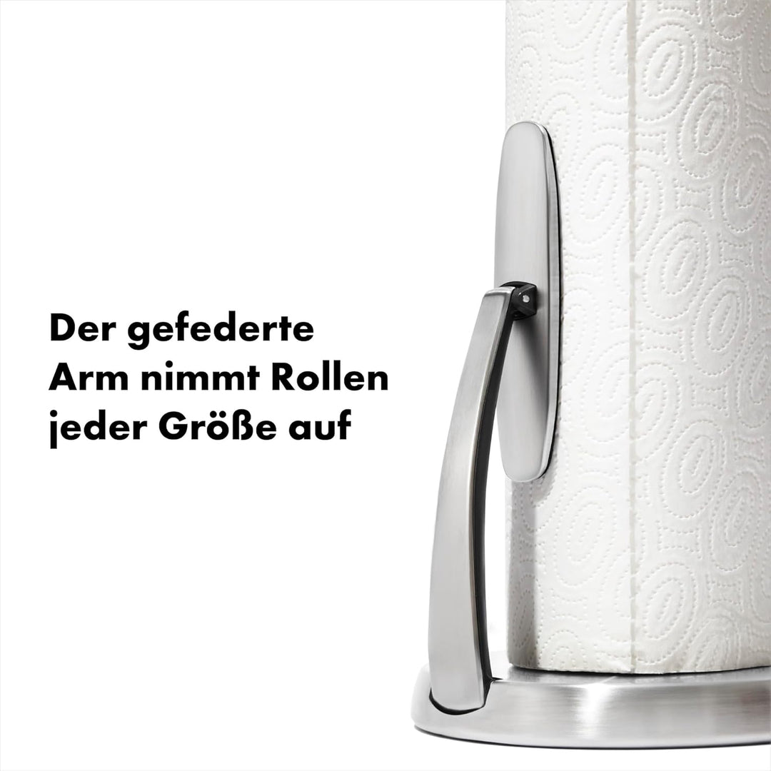 OXO Good Grips Küchenrollenhalter SimplyTear aus Edelstahl Paper Towel Holder Single, Paper Towel Ho