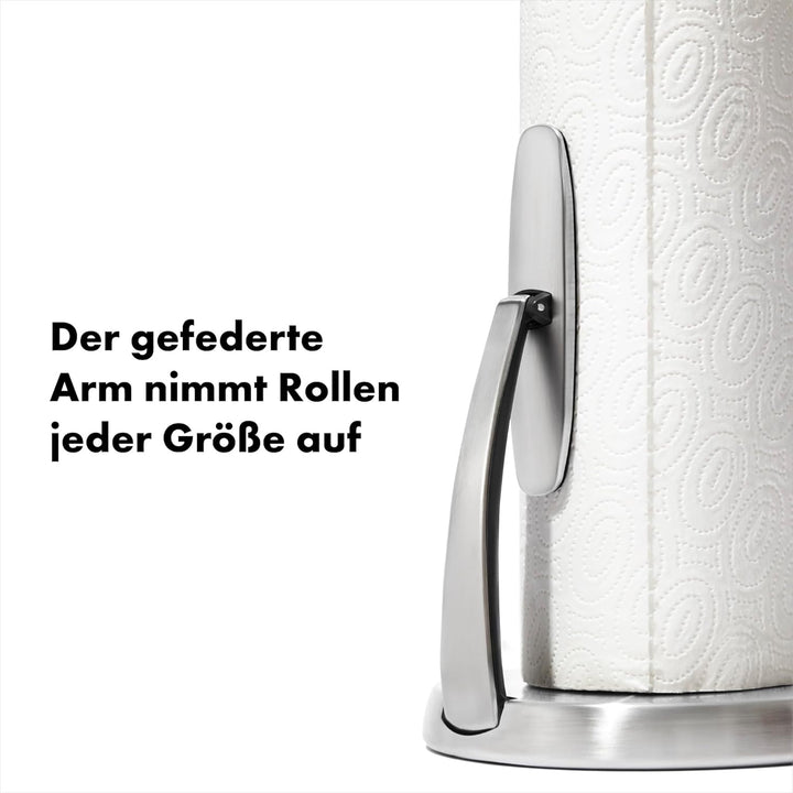 OXO Good Grips Küchenrollenhalter SimplyTear aus Edelstahl Paper Towel Holder Single, Paper Towel Ho