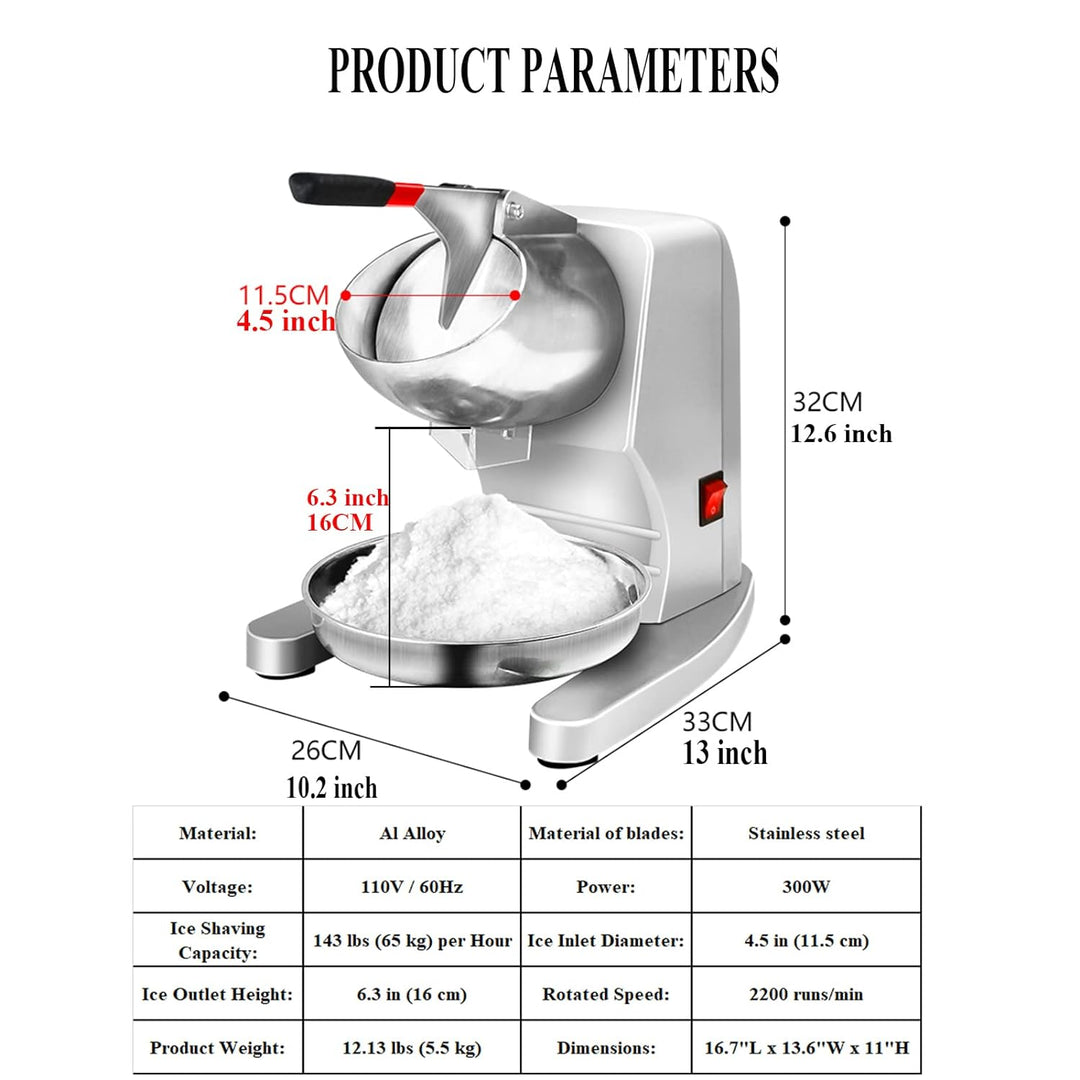 LEONEBEBE Elektrische Crushed-Ice-Maschinen für Haushalt und Gewerbe, verbesserter Eisauslass mit 16