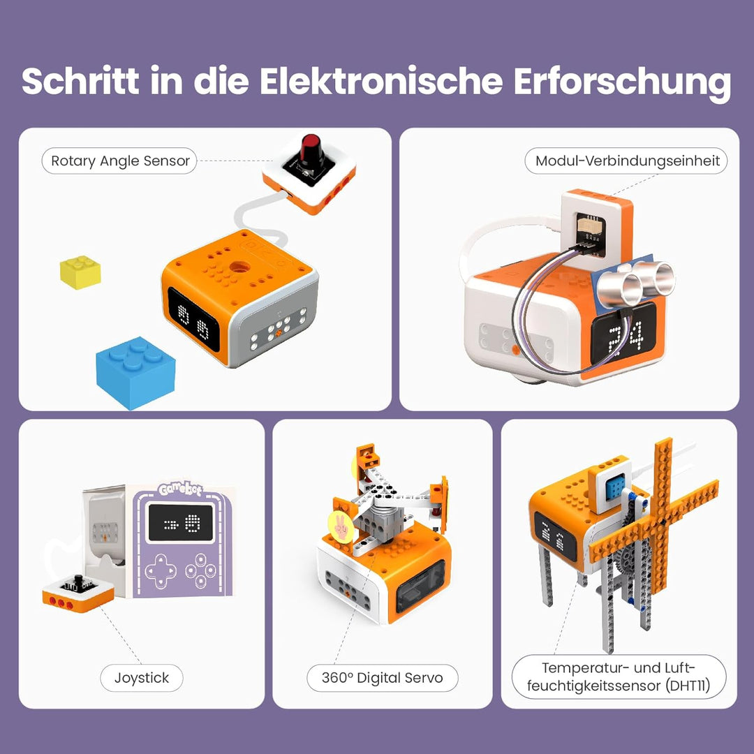 MatataStudio Inventor Kit für Vincibot Roboter mit 7*Baustile, 5*Elektronikmodule, 1*Modulanschluss
