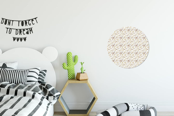 Wandbild Rund Wanddeko Deko Wohnzimmer Bilder 30x30 cm Terazzo - Textur - Muster, 30x30 cm