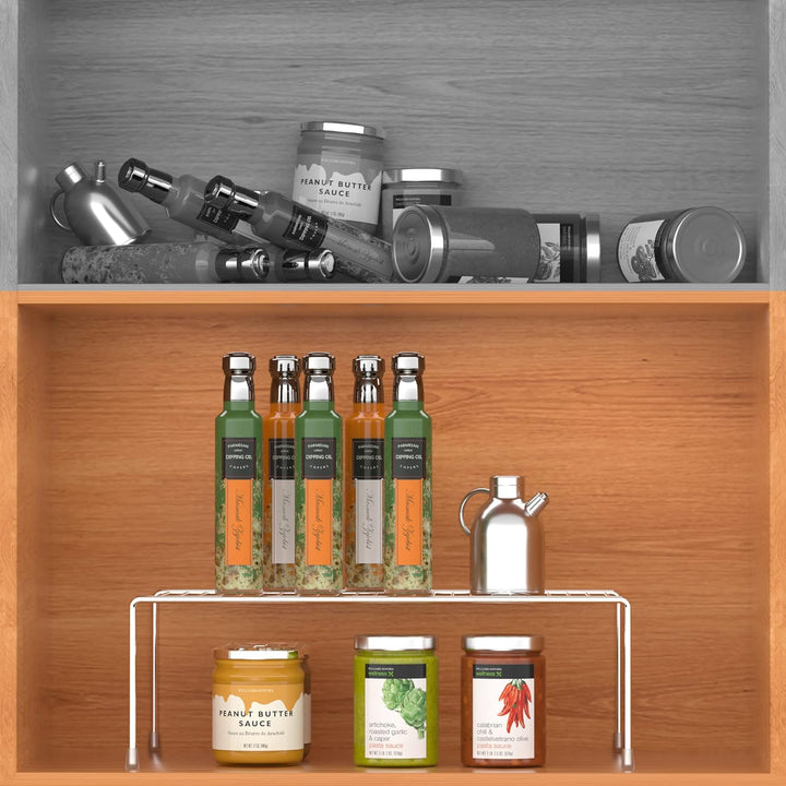 IPEGTOP Küche-Schrank-Organisator, Set von 4 grossen (40 x 24 cm) rostfreien Edelstahl-Gitternregale