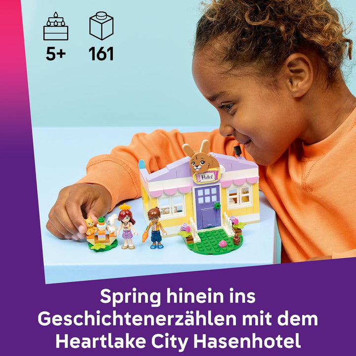 LEGO Friends Heartlake City Hasenhotel - Haus-Spielset mit 2 Mini Puppen, 2 Tierfiguren &amp; Tierpflege