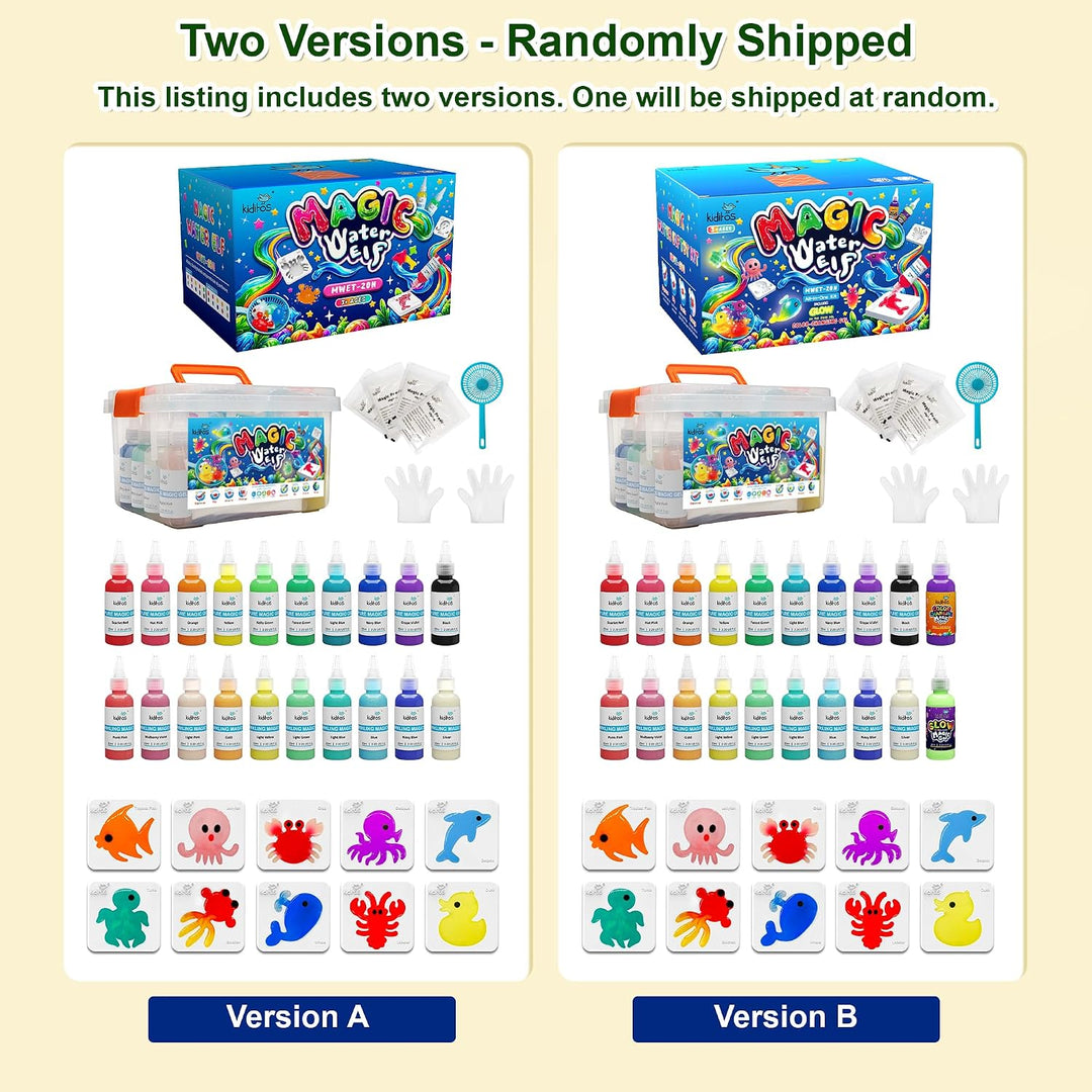Kiditos Magic Water Elf Spielzeug Set – Aqua Gelz magisches Wasser-Gel Kit mit 20 Farben &amp; 10 Formen
