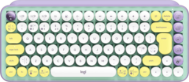 Logitech POP Keys Mechanische kabellose Tastatur mit anpassbaren Emoji-Tasten, US QWERTY-Layout - Gr