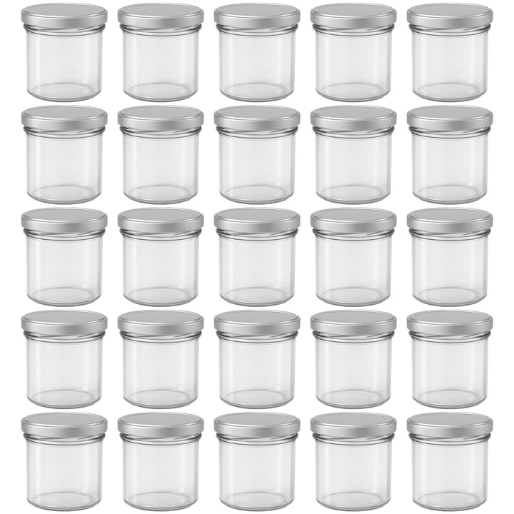 Vitrea 25x Marmeladengläser 125 ml - mit Deckel Silber TO 66 - Einmachgläser zum befüllen mit Schrau