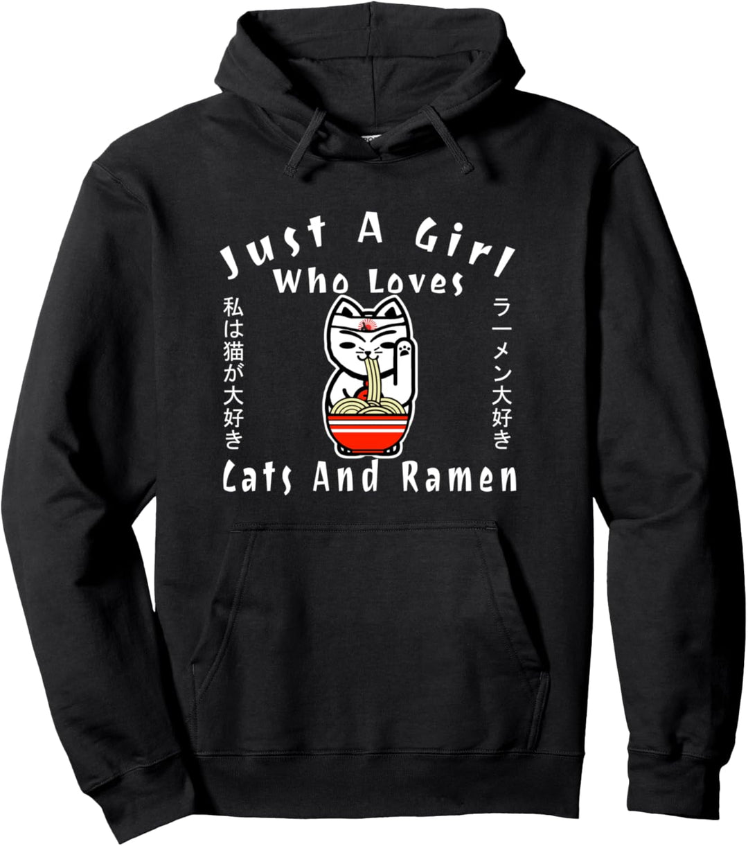 Mädchen, das Ramen liebt Pullover Hoodie