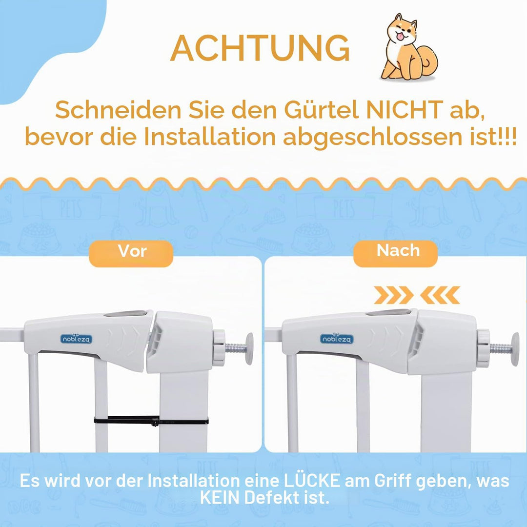 Nobleza - Türschutzgitter für Hunde und Kinder, Treppenschutzgitter Ausziehbar 75-82 cm, Kindergitte