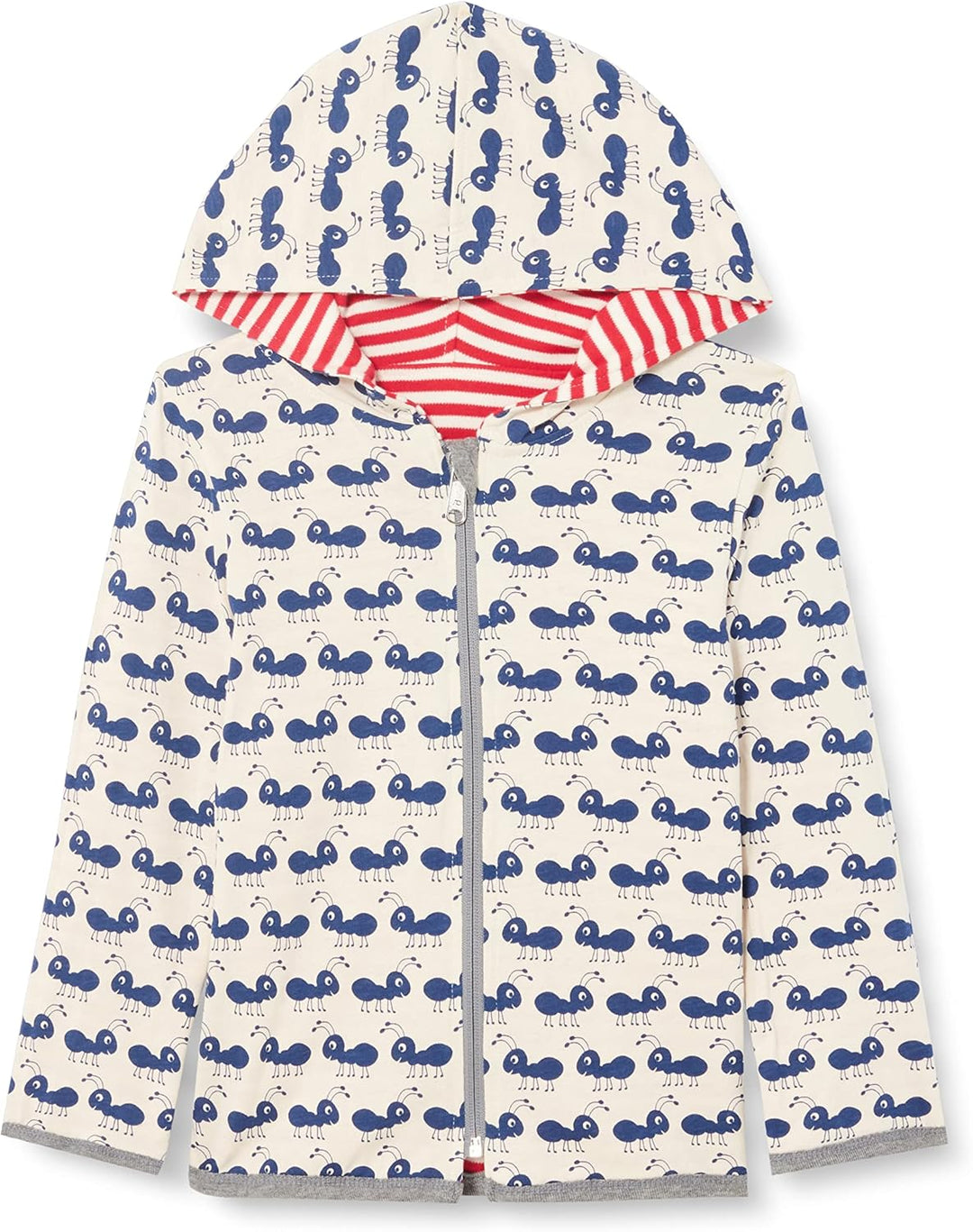 loud + proud Unisex Kinder Ringel, GOTS Zertifiziert Wendejacke 98-104 Tomato, 98-104 Tomato