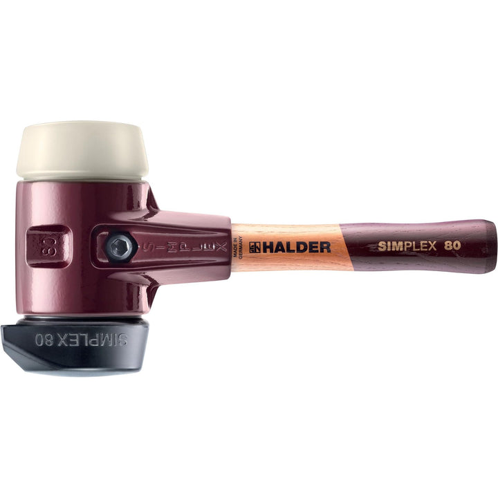 SIMPLEX-Schonhammer, Gummikomposition, mit Standfuss/Nylon; mit Tempergussgehäuse und hochwertigem e