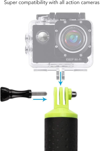 WOLFANG Schwimmer Handgriff Action Cam Unterwasser Handgriff, Floating Hand Grip Einbeinstativ Tauch