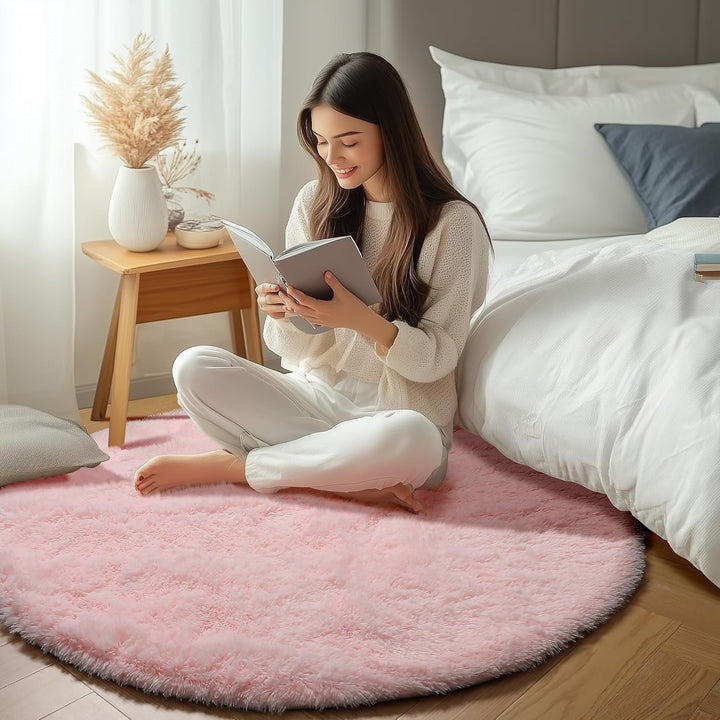 Teppich Rund Wohnzimmer Hochflor Teppiche Langflor Wohnzimmerteppich für Wohnzimmer Flauschiger Tepp