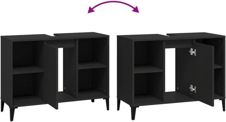 Tidyard Waschbeckenunterschrank Waschtisch Unterschrank Badmöbel Badschrank Badezimmerschrank Badezi