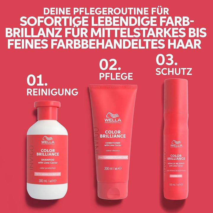 Wella Professionals Invigo Color Brilliance Conditioner fine – glättende Farbschutz-Haarspülung für