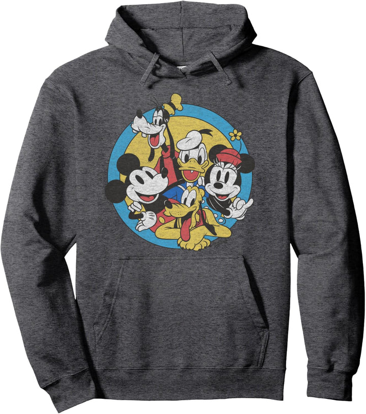 Disney Mickey And Friends Vintage Circle Group Shot Pullover Hoodie