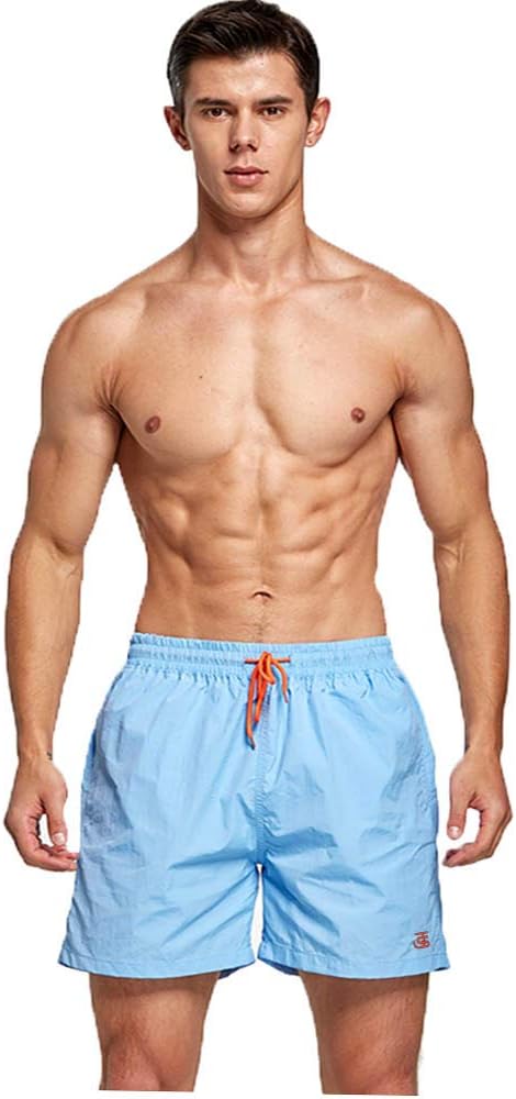 JustSun Badehose Herren Schnelltrocknend Boardshorts mit Mesh-Futter und Verstellbarem Tunnelzug XXL