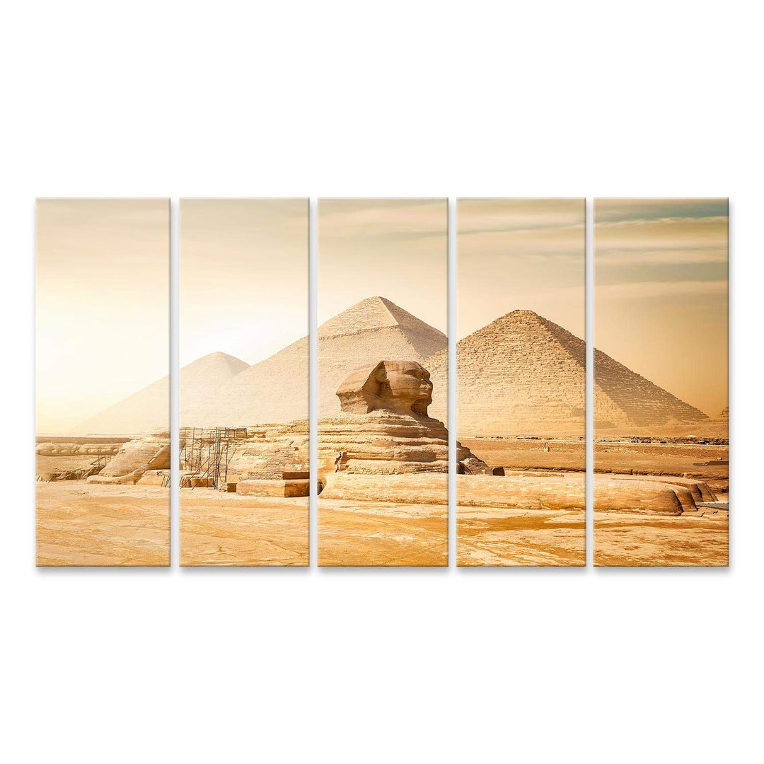 islandburner Bild auf Leinwand Sphinx Pyramiden Ägyptische Wüste Bilder Wandbilder Poster Leinwand 1