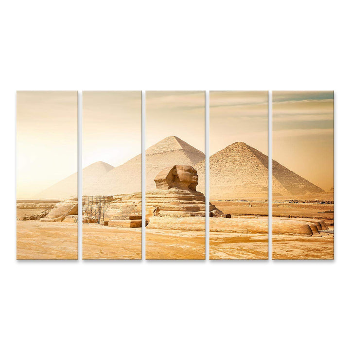 islandburner Bild auf Leinwand Sphinx Pyramiden Ägyptische Wüste Bilder Wandbilder Poster Leinwand 1