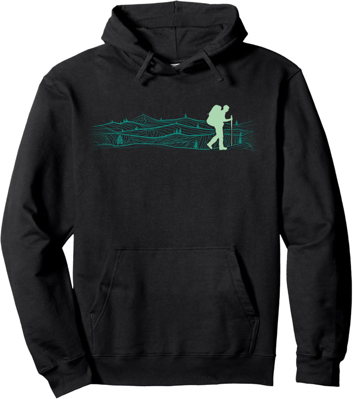 Outdoor Wandern Berge Hiking Bushcraft Grafik Pullover Hoodie