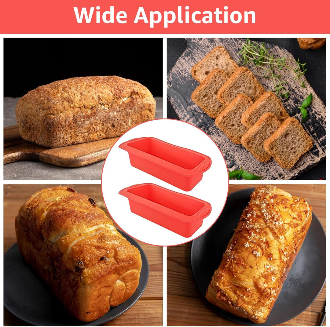 FWEEK 6 Stück Brotbackform Silikon Backformen, 27x13x6.5cm Kastenform Brot Silikon Backform, Antihaf