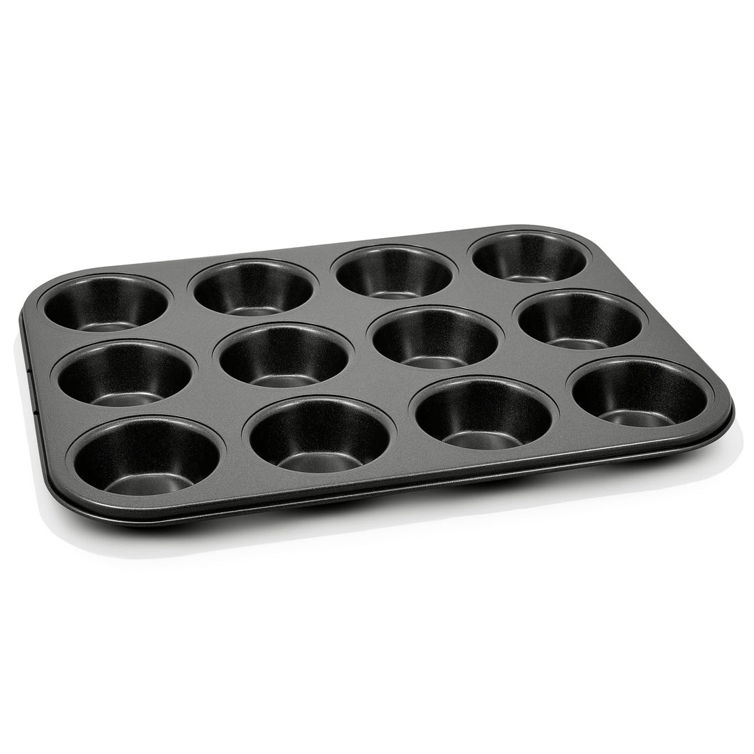 Zyliss Antihaft Muffinform für 12 Muffins, Muffin Backform aus Karbonstahl, antihaftbeschichtet, lei