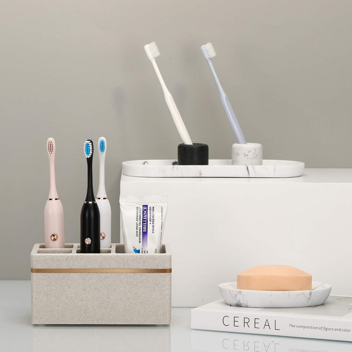 Shinowa Zahnbürstenhalter, 5 Fächer Elektrischer Zahnbürstenhalter mit Abflussloch Zahnbürstenstände