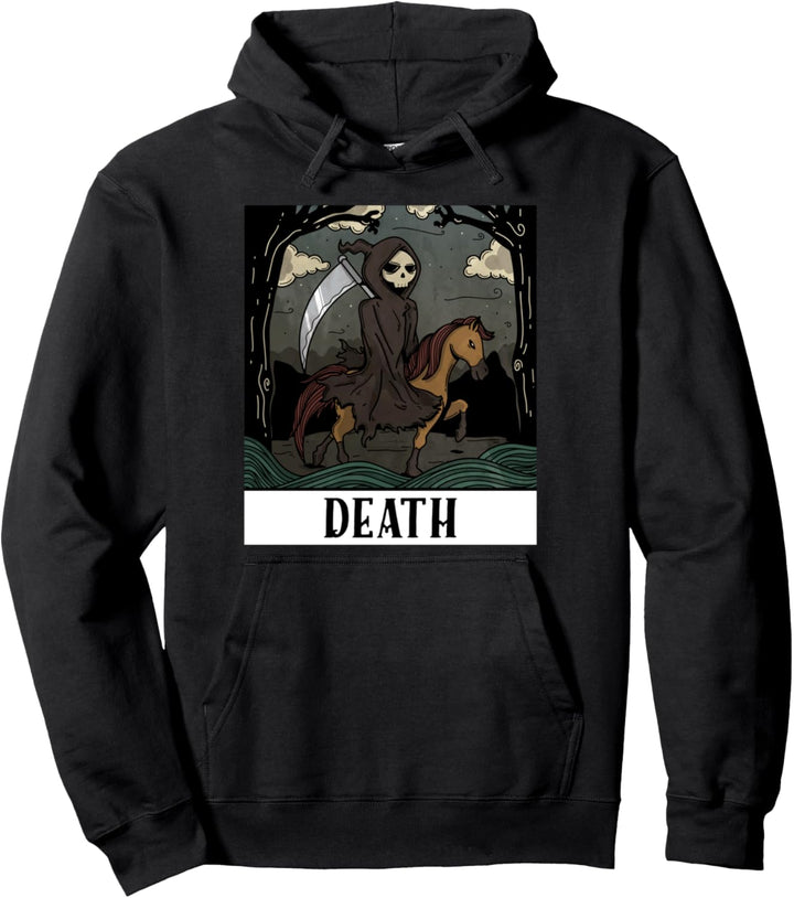 Grim Reaper Horse Skeleton Tarot Card Blackcraft Men Women Pullover Hoodie