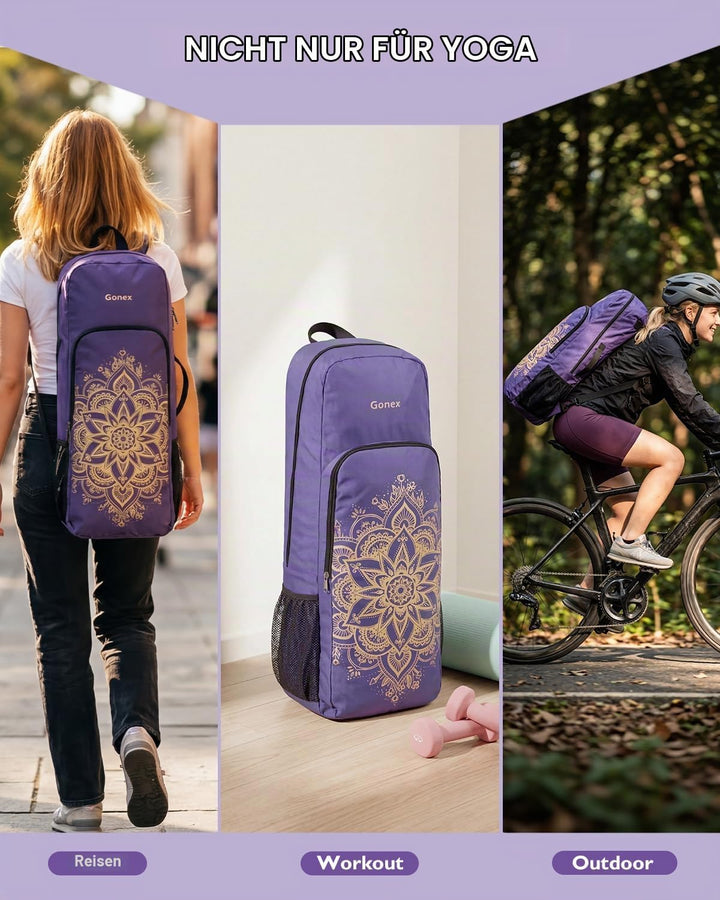 Gonex Yoga Tasche Damen, Konvertierbarer Yogatasche Rucksack mit Nassfach | 600D Polyester, Fits Mos
