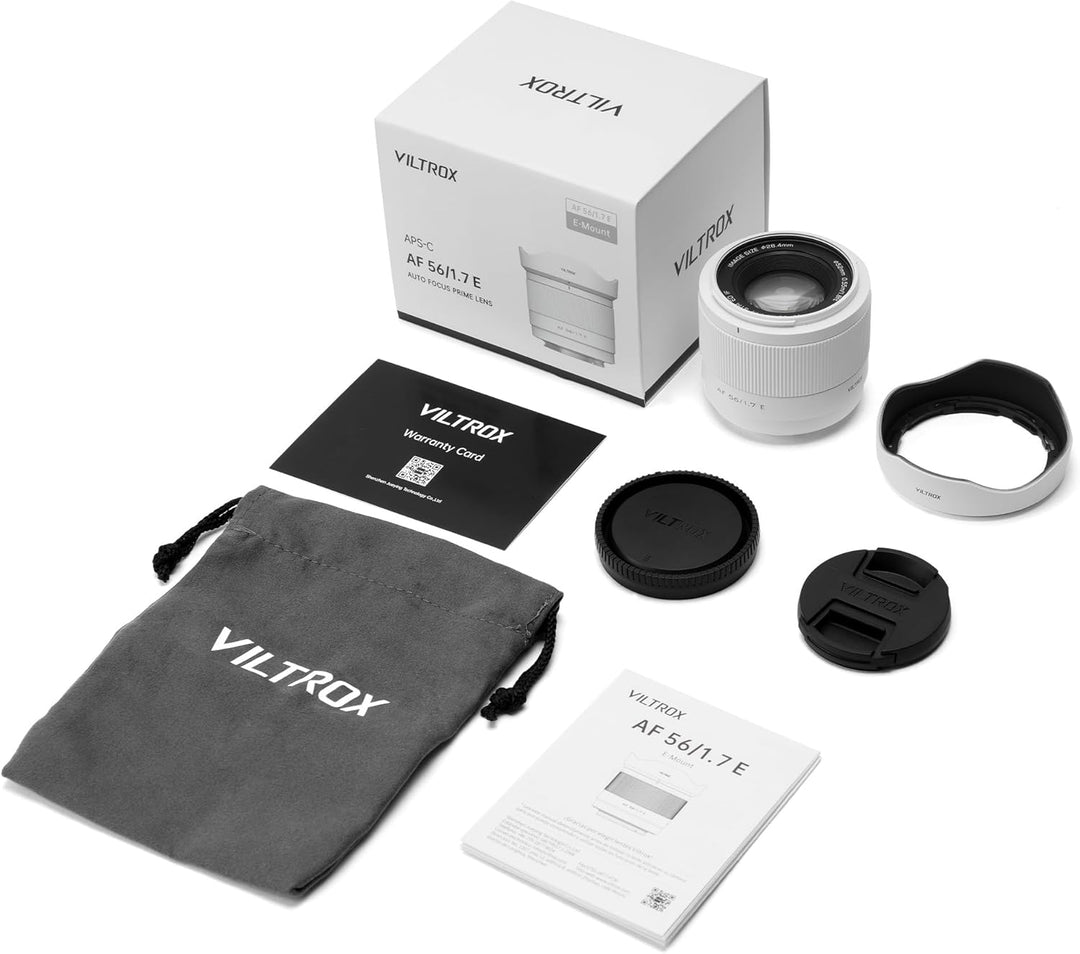 VILTROX AF 56mm f/1.7 E STM Objektiv für Sony E, Weiss Limited Edition 56mm F1.7 Autofokus-Objektiv
